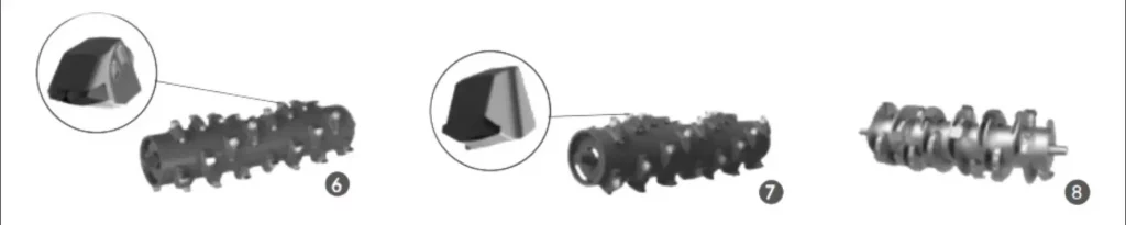 CANGINI BENNE FORSTMULCHER TX-SERIE WELLEN TX5-100 TX5-120 TX6-110 TX6-130 TX6-150