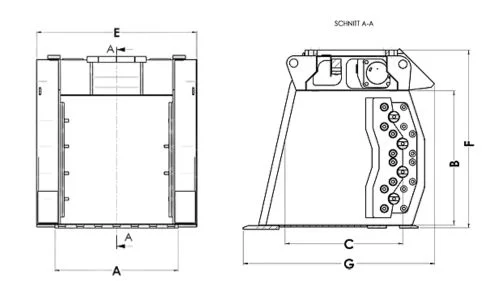 WOLF Schaufelseparator Terra-Star Ecoline TSE054 Abmessungen