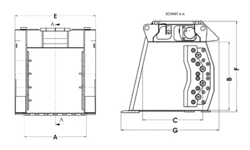 WOLF Schaufelseparator Terra-Star Ecoline TSE074 Abmessungen