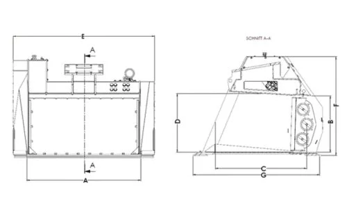 WOLF Schaufelseparator Terra-Star Powerline TSP153 Abmessungen